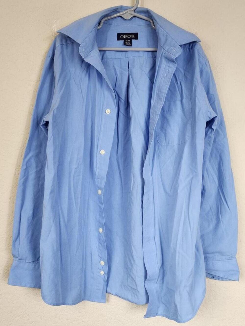 Cherokee Medium Kids Light Baby Blue Long Sleeve Shirt Top